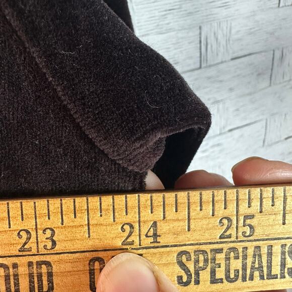 Zenergy by Chico’s velvet jacket, dark brown, gold & silver sequence zip front - Picture 9 of 10